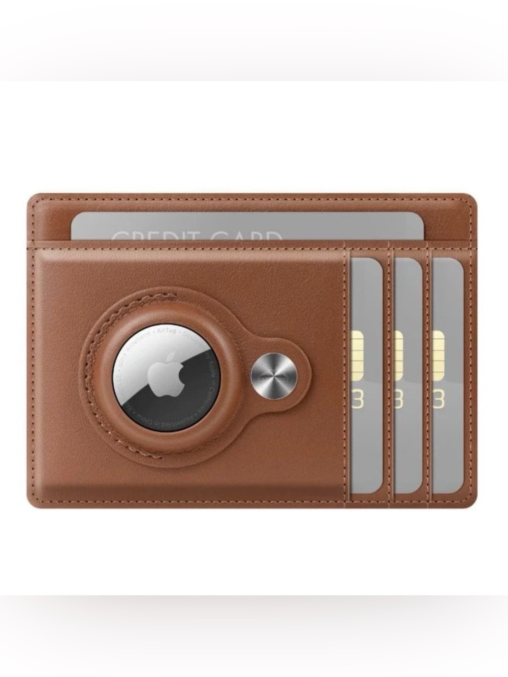 Normest AirTag Leather Card Holder Wallet - Brown - New
